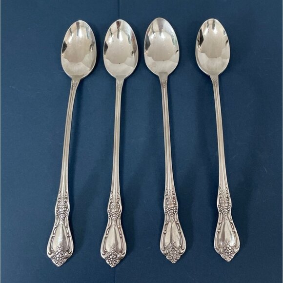 Oneida Kennett Square Set of 4 Iced Tea Spoons HH Distinction Deluxe Stainless - Picture 2 of 6